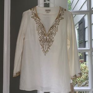 Michael Kors Embellished Linen Tunic